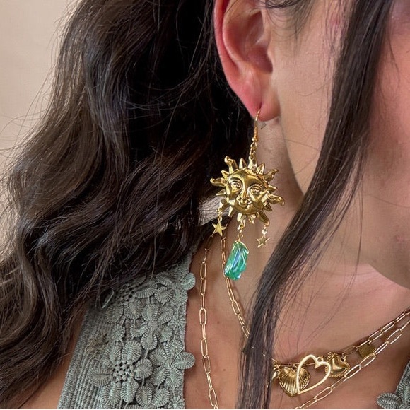 Bohemian moon earrings N903 - Picture 2 of 7